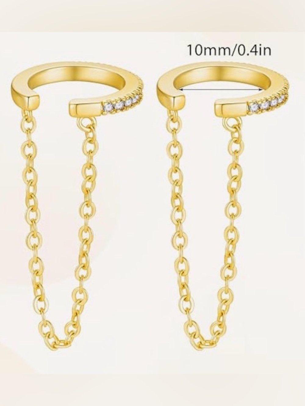#139 Gold Plated Chain Ear Cuffs